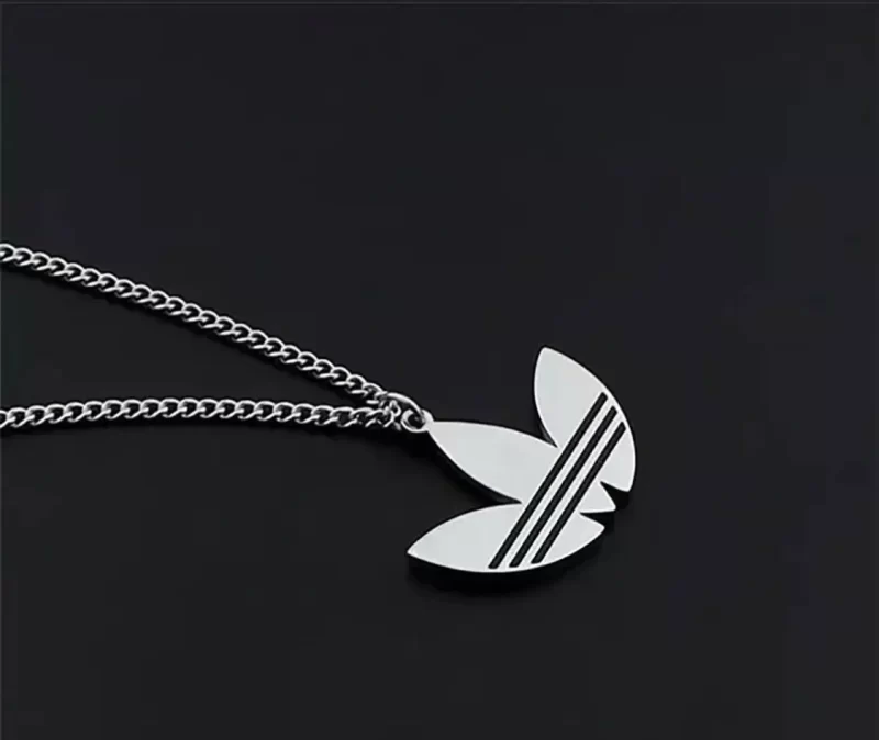 New Adidas Inspired Logo Silver Plated Metal Necklace - Image 2