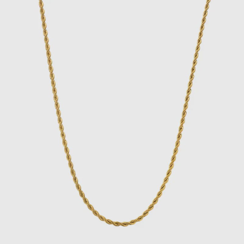 Thick Gold Plated Rope Chain Necklace - Image 2